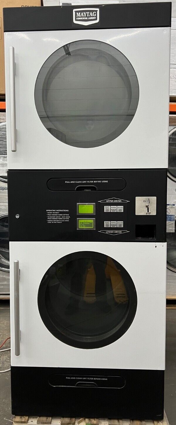 Maytag 33Lb Stack Dryer MLG35PD Gas Dryer 120V 60Hz White Coin Op 2014 [Used]