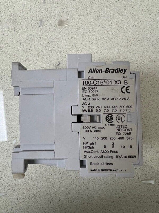 Contactor Allen Bradley 100-C16*01-X3 , 120VAC for SQ Washer F330175P  [Used]