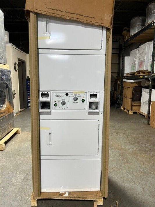 Whirlpool CSP2860TQ white commercial stack electric dryer 7.4cu ft.[Open Box]